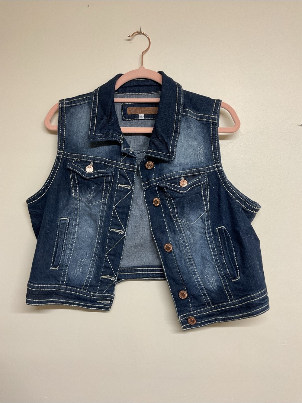 Wallflower Dark Indigo Denim Jacket with Contrast Stitching